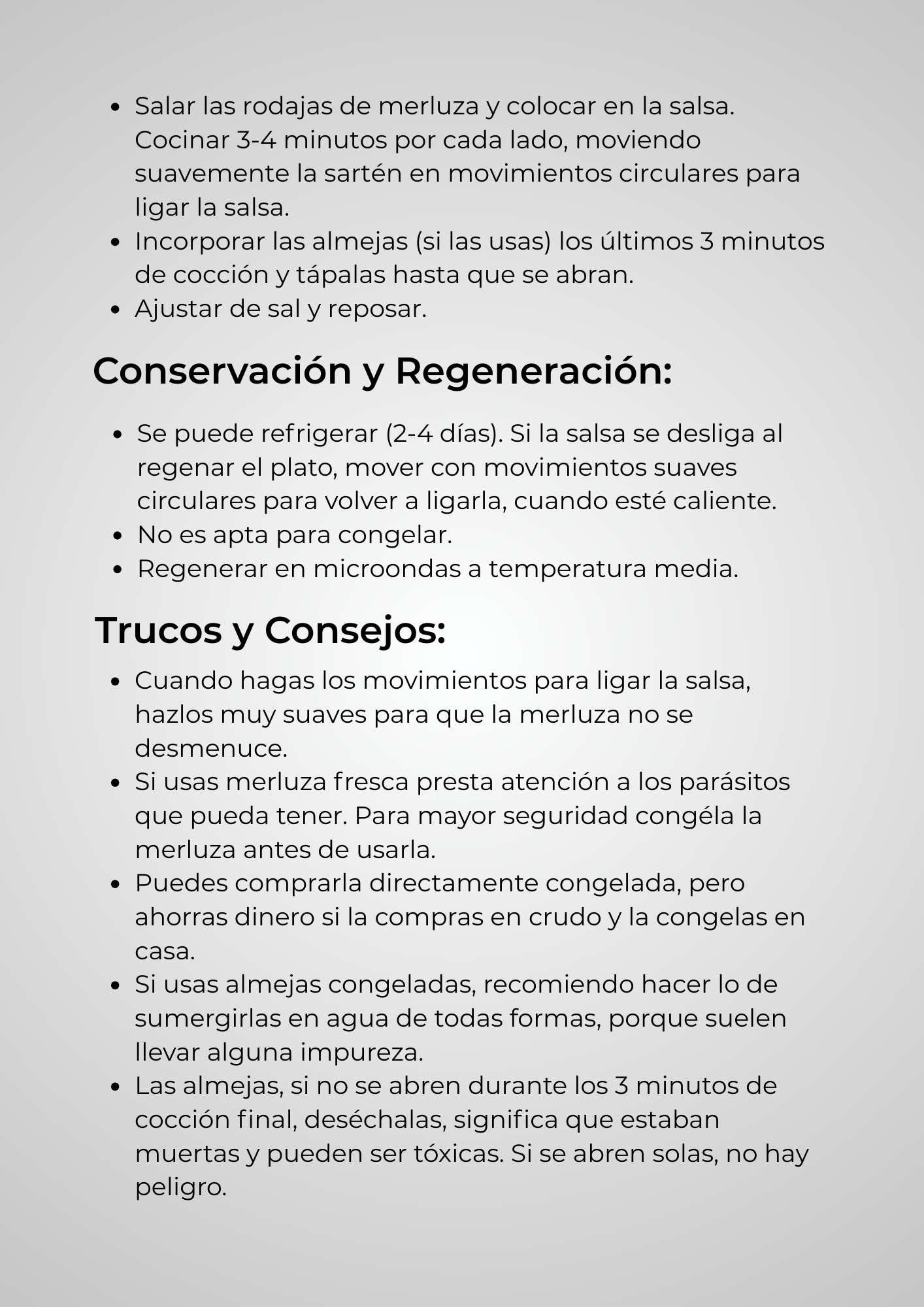 Un ejemplo de una receta del ebook sobre los tapers de Cookbypro